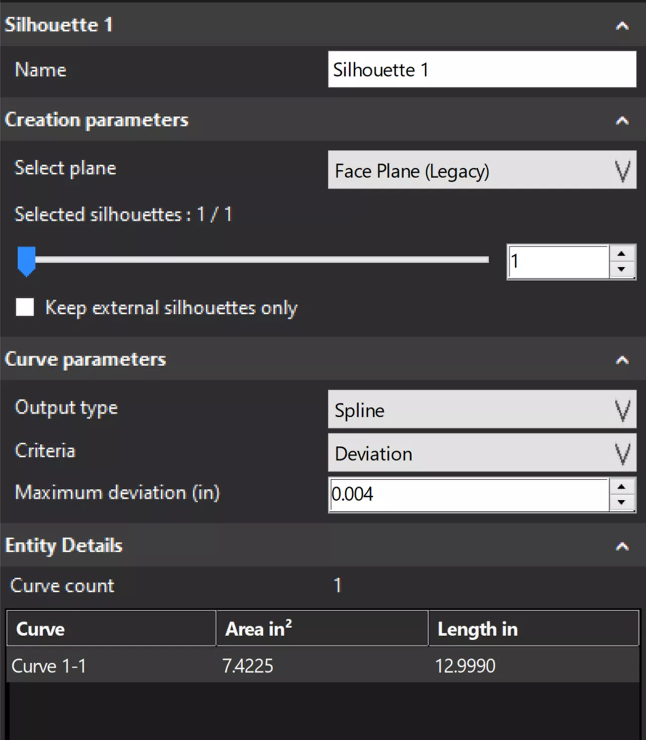 Extract Silhouette in VXModel 