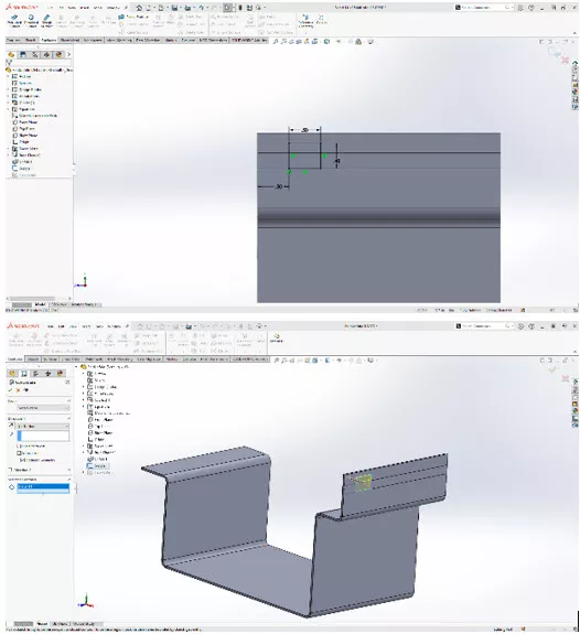 Extrude Cut SOLIDWORKS Sheet Metal 