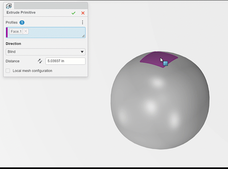 Extrude Primitive on Existing SubD Face in 3D Sculptor