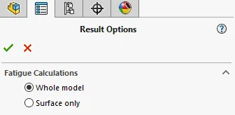 Result options SOLIDWORKS simulation fatigue analysis