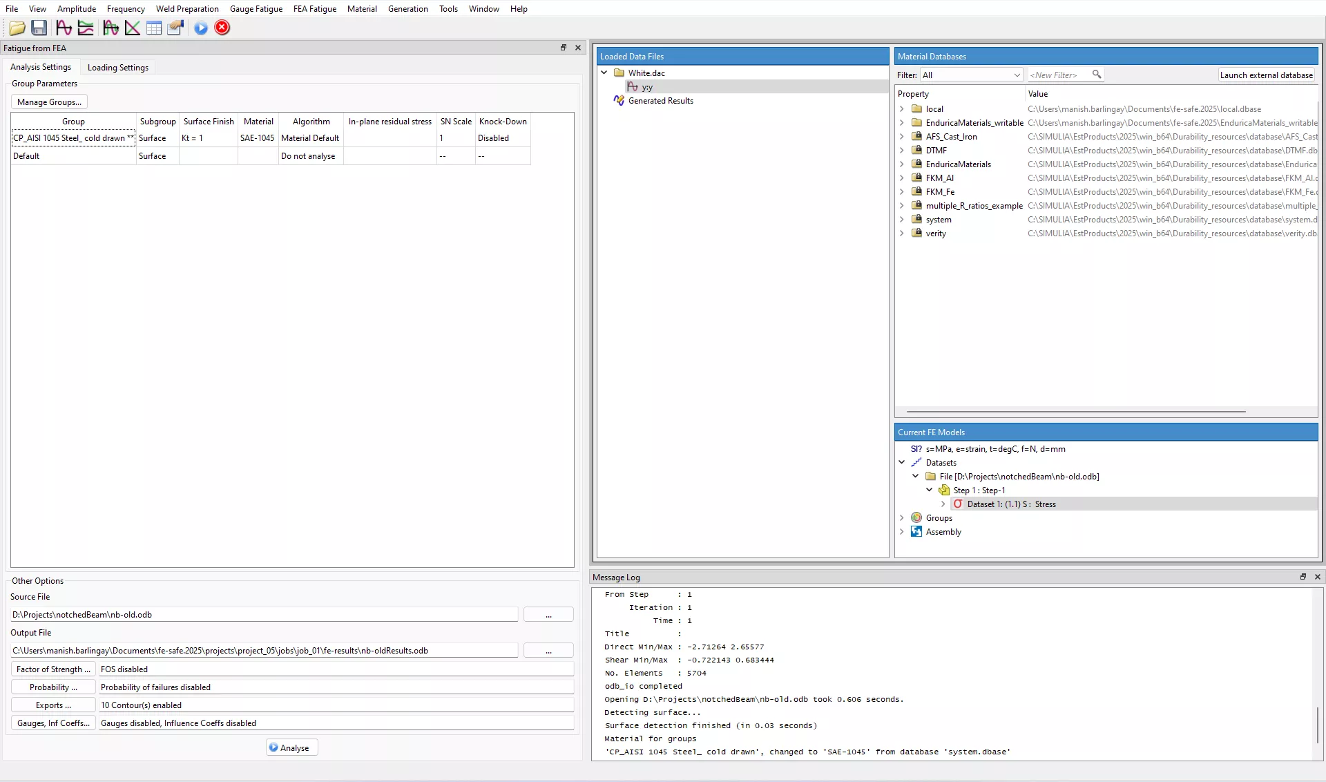 fe-safe's advanced Multiaxial Critial Plane Technology handles complex non-proportional loading realities to find out if, when, and where your part will fail.