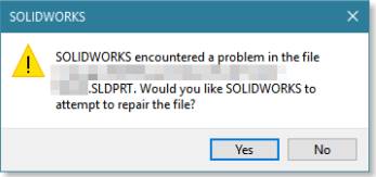 fix a corrupt solid edge file