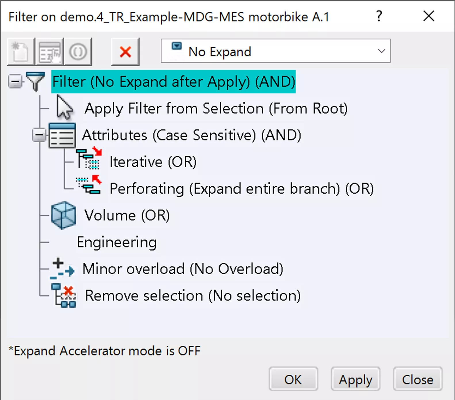 Filtering Functionality within 3DEXPERIENCE CATIA