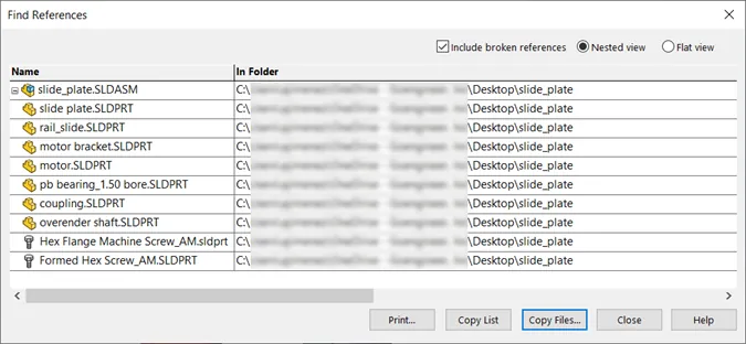 Find References in SOLIDWORKS