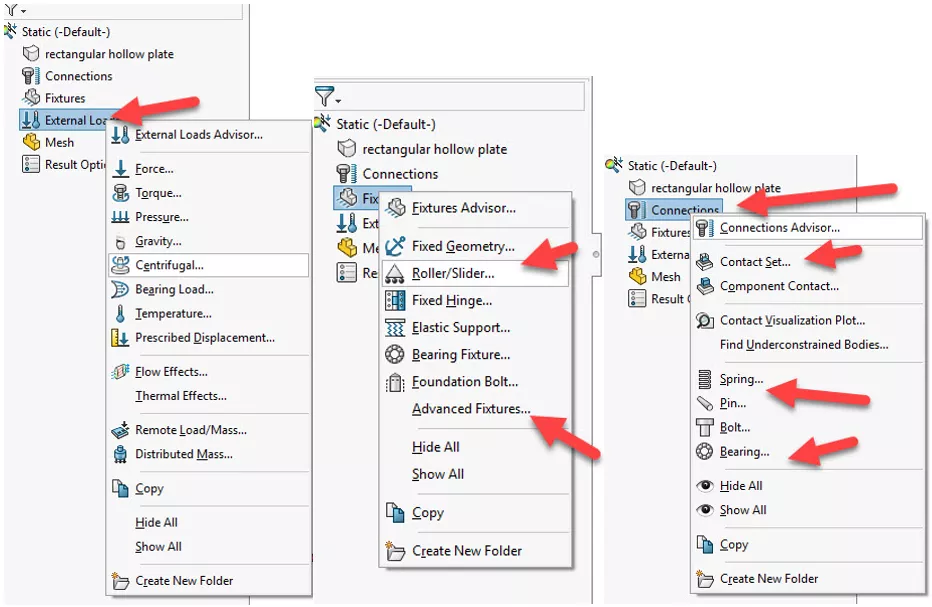 SOLIDWORKS Simulation Free Body Diagram Step