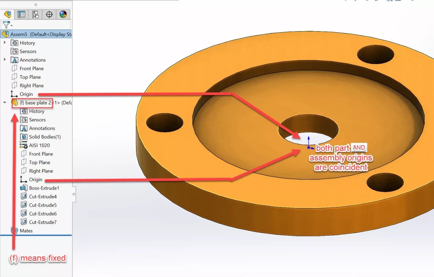 Fixed Components in SOLIDWORKS Assembly