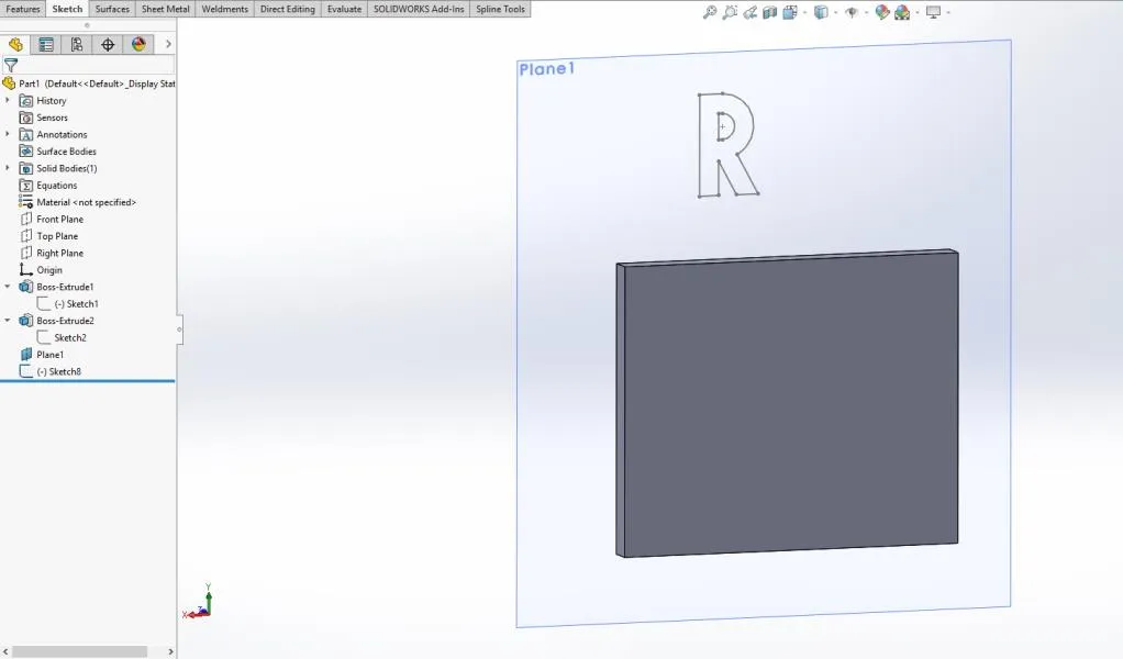 view from the back flip to normal solidworks