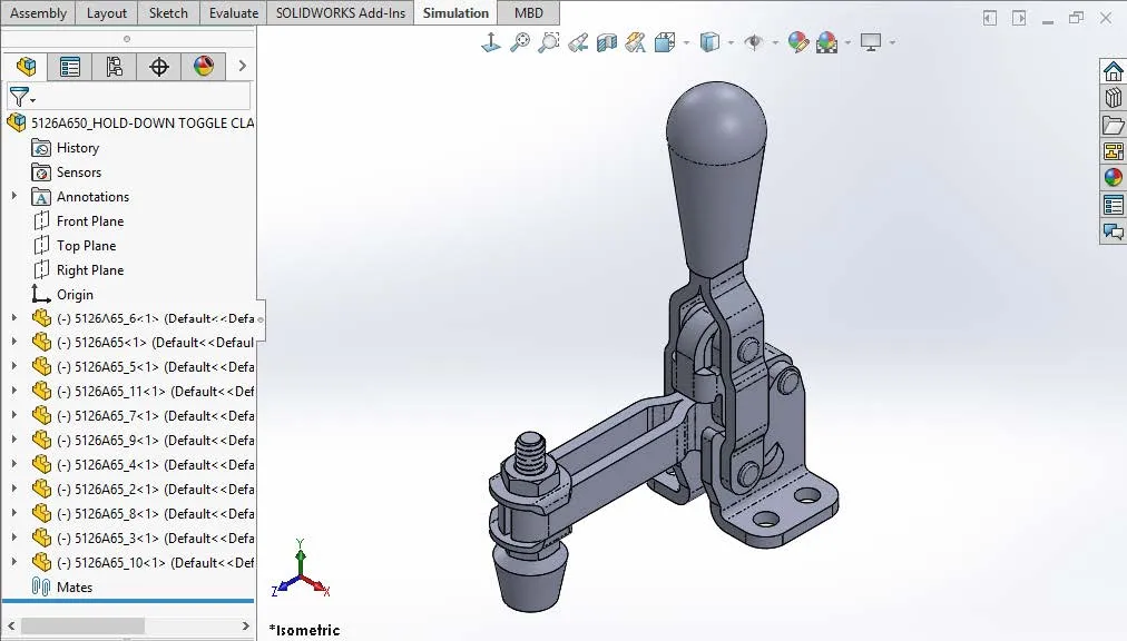 Floating Parts in a SOLIDWORKS Assembly