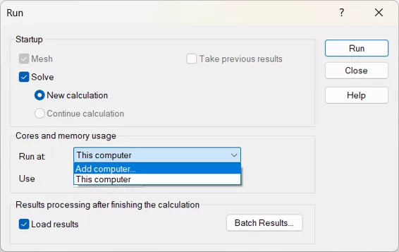Flow Simulation Run Command 