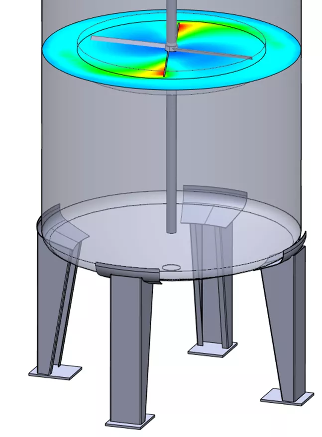 Fluid Mixing Rotating Region Mixing in a Tank Using SOLIDWORKS Flow Simulation Software