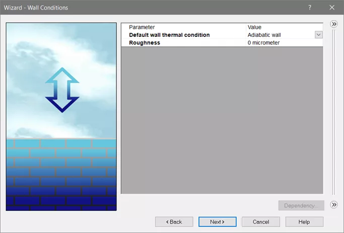 SOLIDWORKS Flow Simulation Wizard Wall Conditions