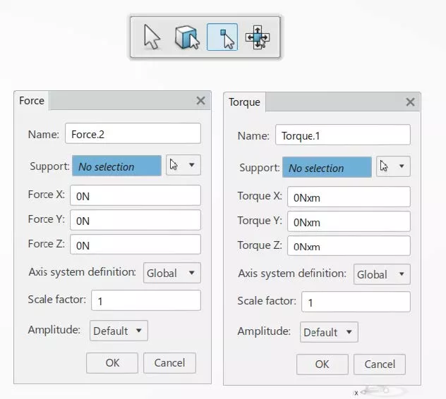 Force and Torque Options in 3DEXPERIENCE