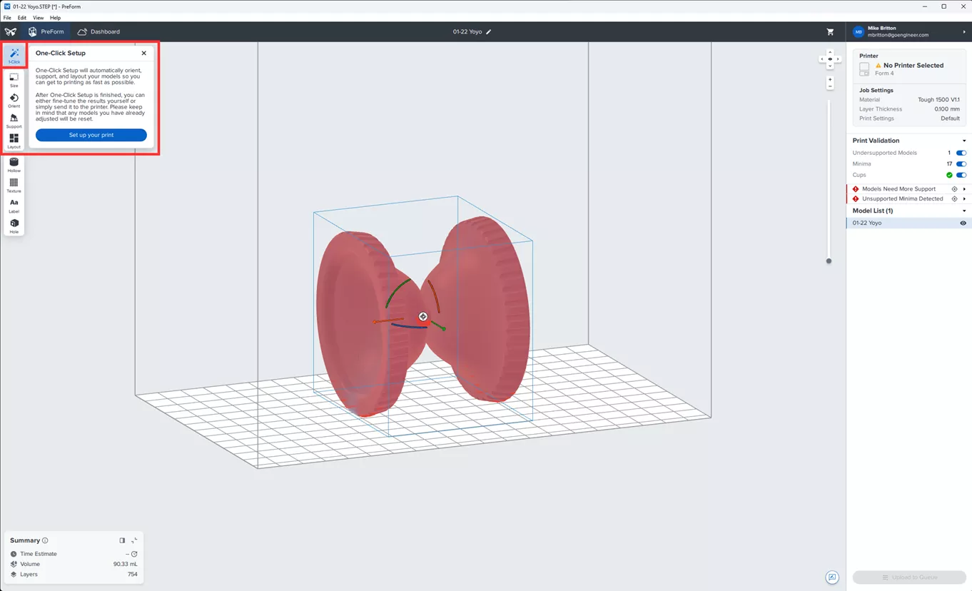 Formlabs PreForm One-Click Setup