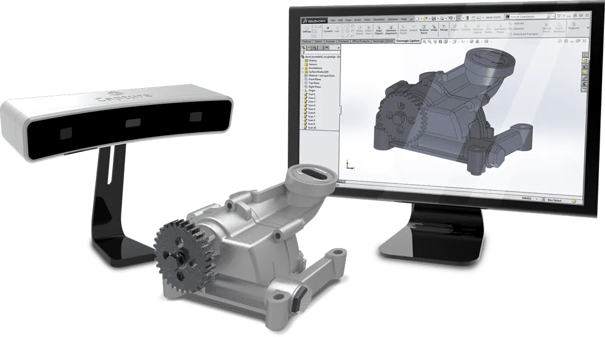 Capture physical objects in 3D directly inside SOLIDWORKS using the Geomagic® Capture™ 3D Scanner 