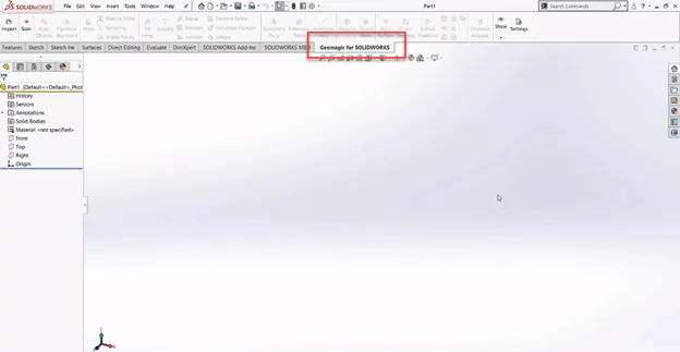 Geomagic for SOLIDWORKS CommandManager Tab