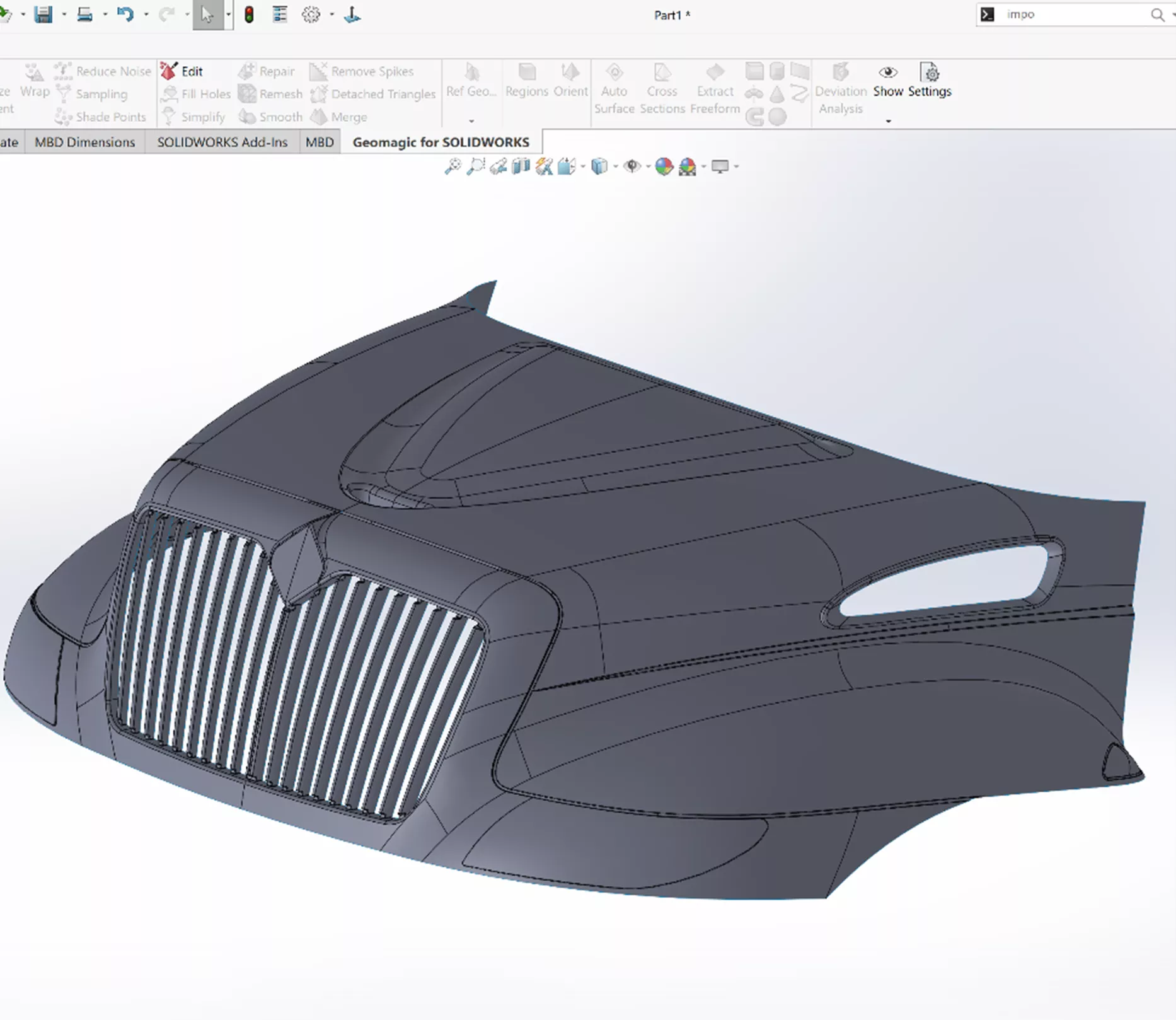 3D Scanned Data in a SOLIDWORKS Environment