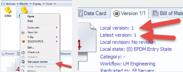 Get Latest Version in SOLIDWORKS PDM 