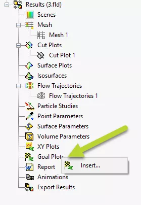 Insert Goal Plots in SOLIDWORKS Flow Simulation 