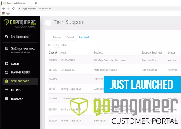 GoEngineer Launches Customer Portal: Manage Assets, Maintain Users, and More