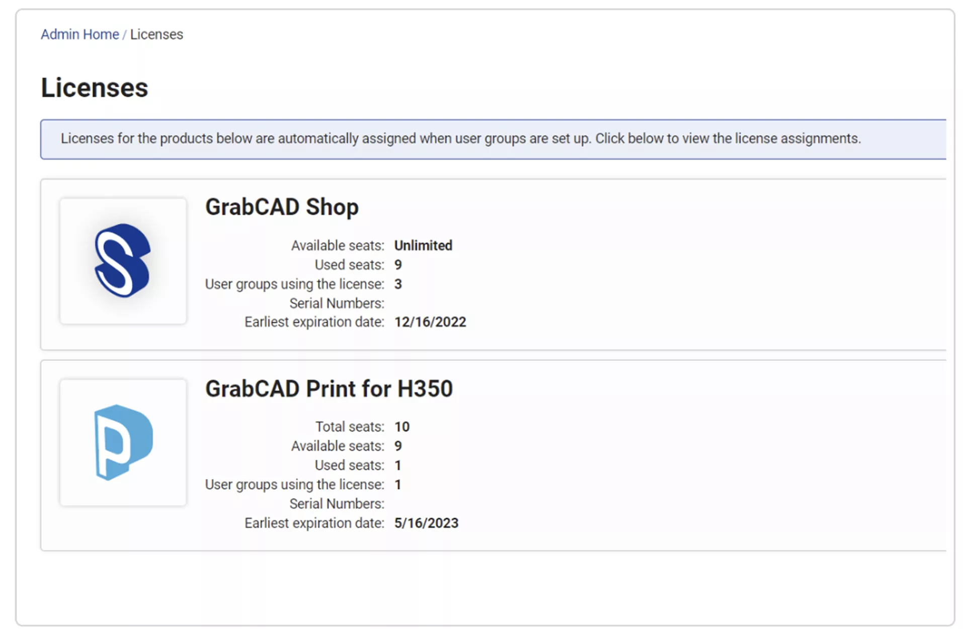 GrabCAD License Control for Managers