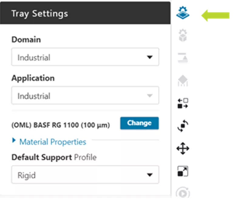 GrabCAD Print Origin One Tray Settings