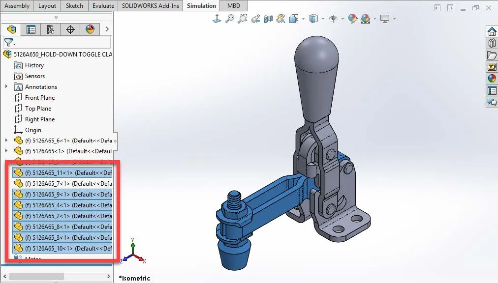 Grouping Parts SOLIDWORKS Virtual Components