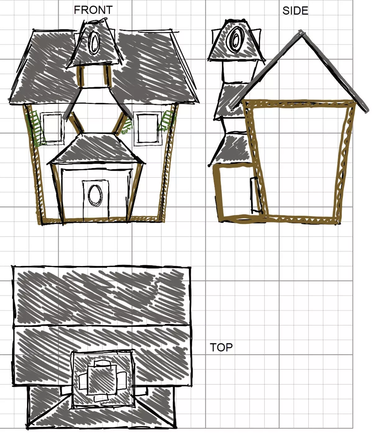 Halloween Haunted House Sketch