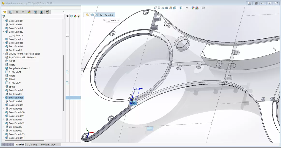 Han's Halo Dual Monitor Riser SOIDWORKS Model 