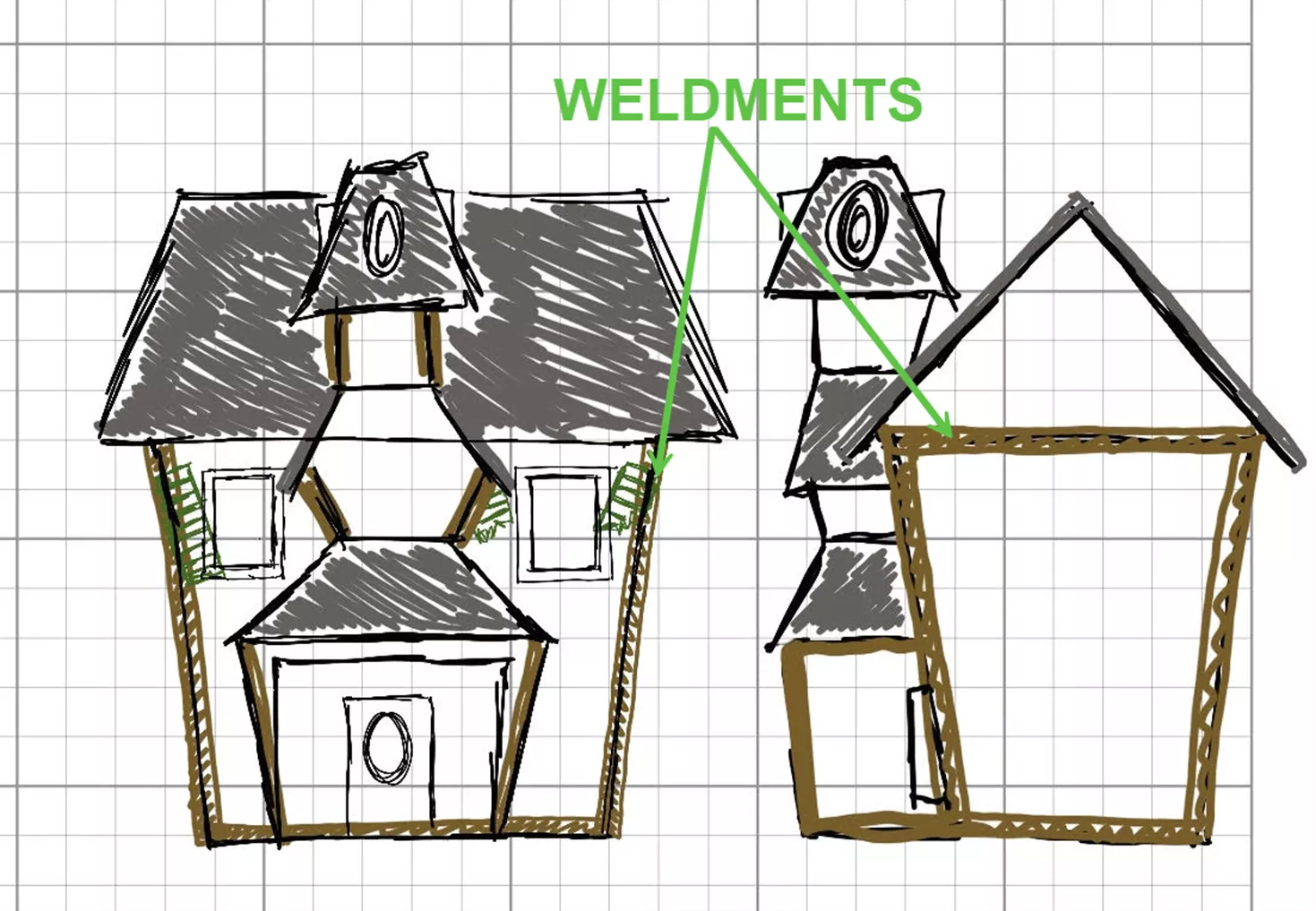 Haunted House Sketch with Weldments