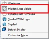 Hidden Lines Visible Option in SOLIDWORKS