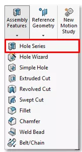 Hole Series Option in SOLIDWORKS 