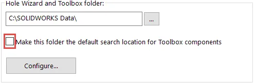 Hole Wizard Toolbox Folder Option Off