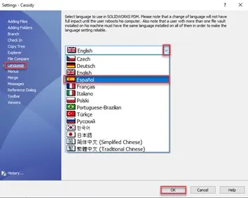 Steps to Change the Language in SOLIDWORKS PDM 