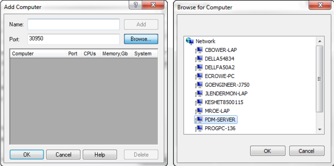 Brose to Remote Computer when Installing SOLIDWORKS Flow Simulatiuon Remote Solver