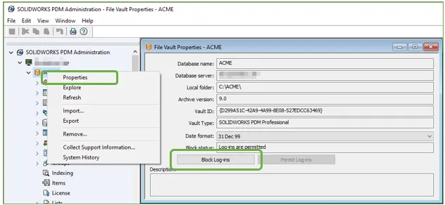 How to Lock a SOLIDWORKS PDM Vault