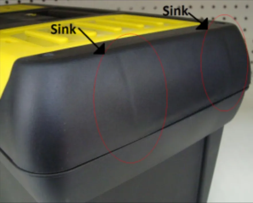how to minimize sink marks in ribs solidworks plastics