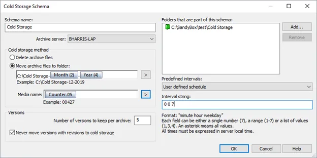 how to set up cold storage in solidworks pdm 