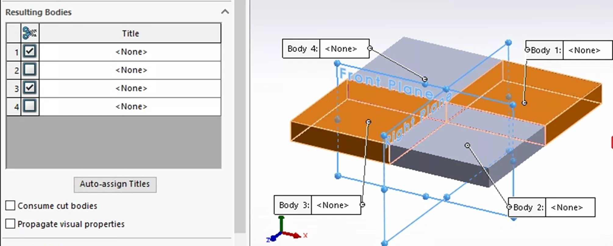 How to Use the Split Command in SOLIDWORKS with Resulting Bodies