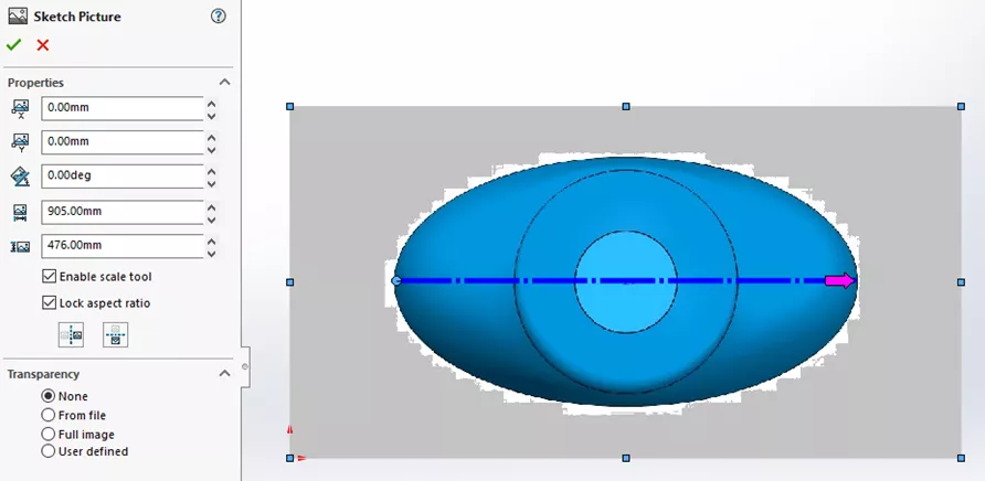 Image File Imported into SOLIDWORKS