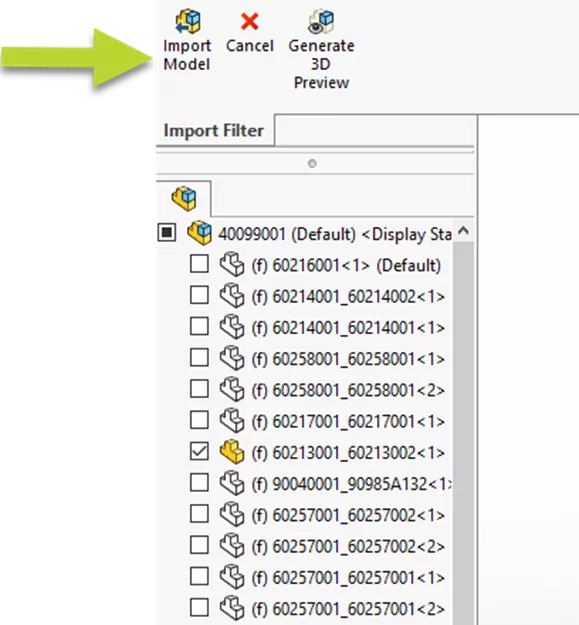 Import Model SOLIDWORKS 2024 STEP File Enhancements