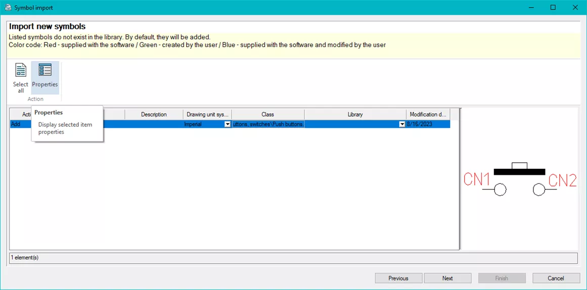 Import New Symbols in the SOLIDWORKS Electrical Symbol Import Wizard