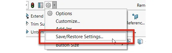 Import SOLIDWORKS Settings for Upgrade