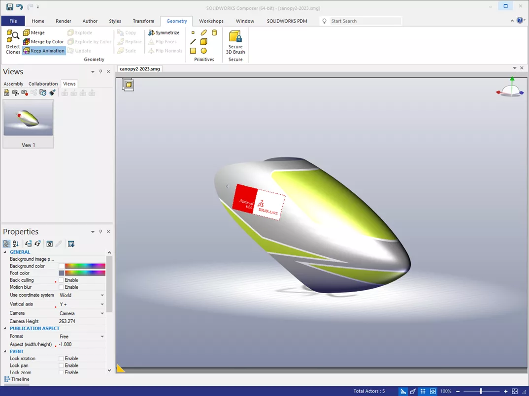 Importing SOLIDWORKS Decals into Composer 