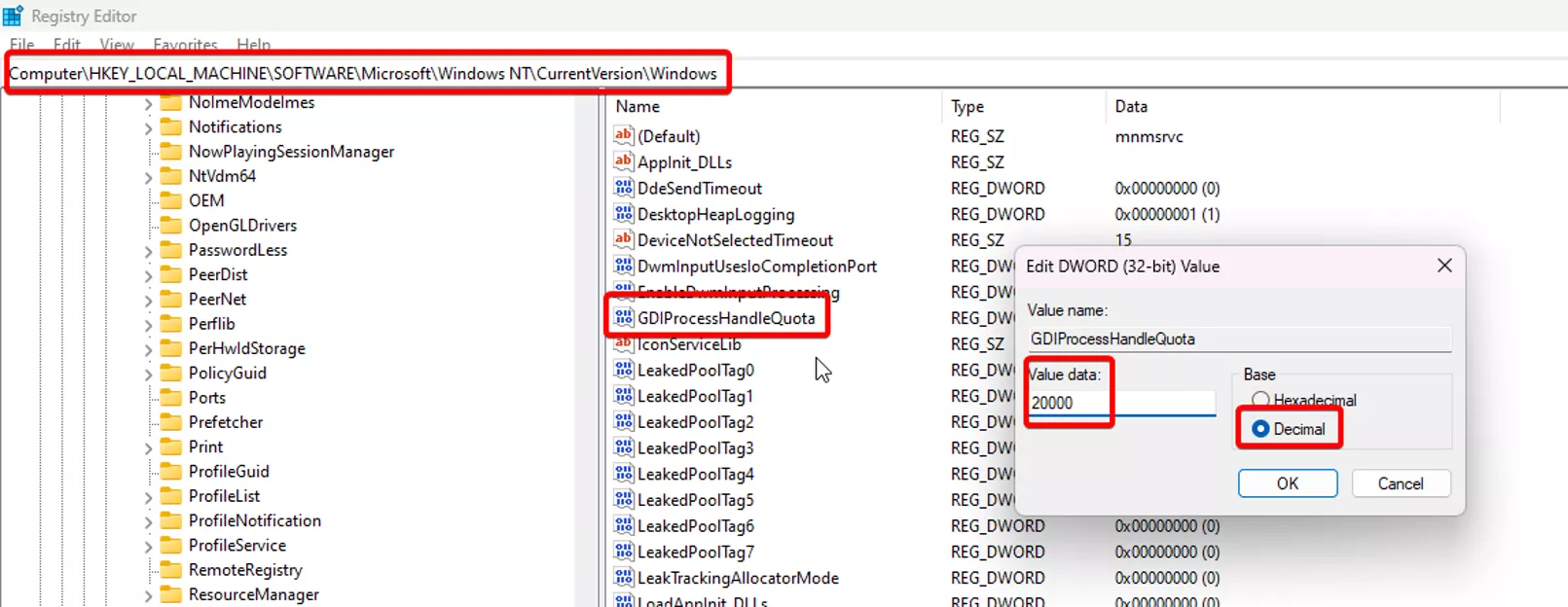 Optimize SWOOD System Settings by Increasing GDI Objects Limit