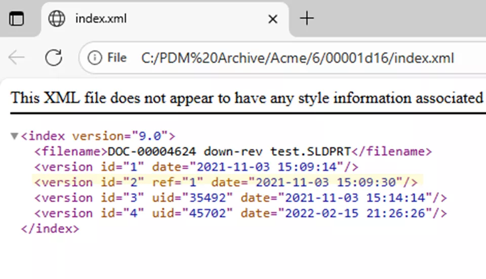 index.XML File Issues Can Cause SOLIDWORKS PDM Error Opening Archive
