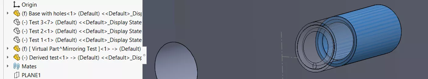 Insert Derived Part in SOLIDWORKS Assembly 