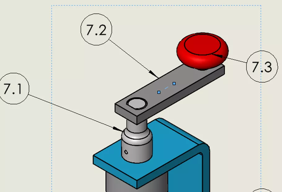 Insert SOLIDWORKS Balloon Point Line