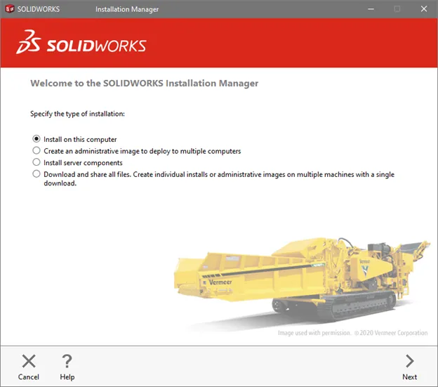 SOLIDWORKS Installation Manager for eDrawings 