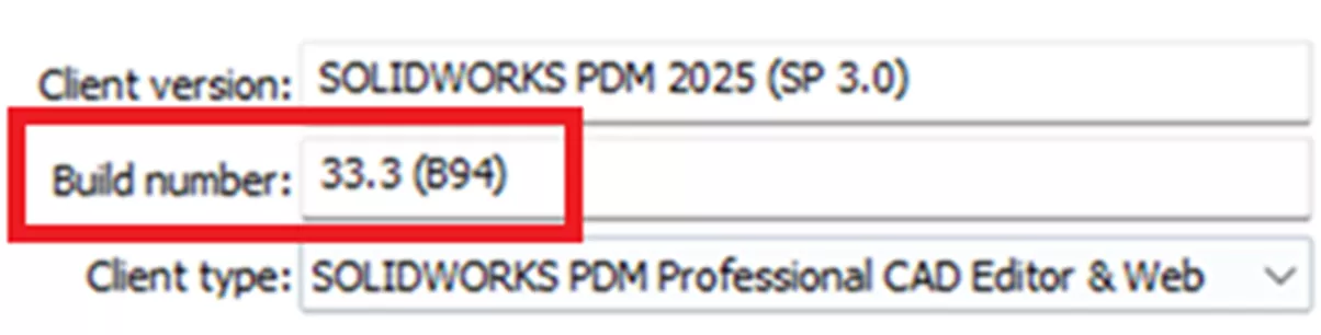 Installed SOLIDWORKS PDM Version