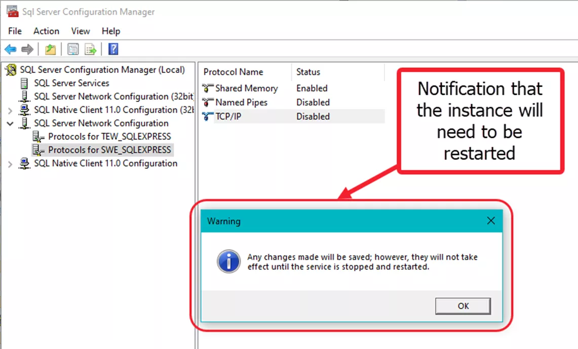 Enable Named Pipes and TCP/IP for SOLIDWORKS Electrical SQL Instance